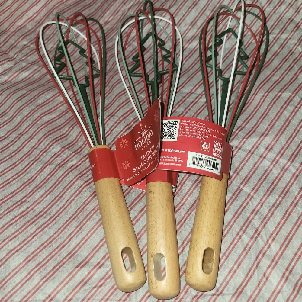 Holiday Time Silicone Whisk - Red and Green